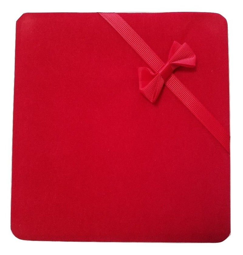 JM Future Velvet Set Gift Box for Jewelry, Necklace/Earring/Bracelet, X-Large, Red - Image 1
